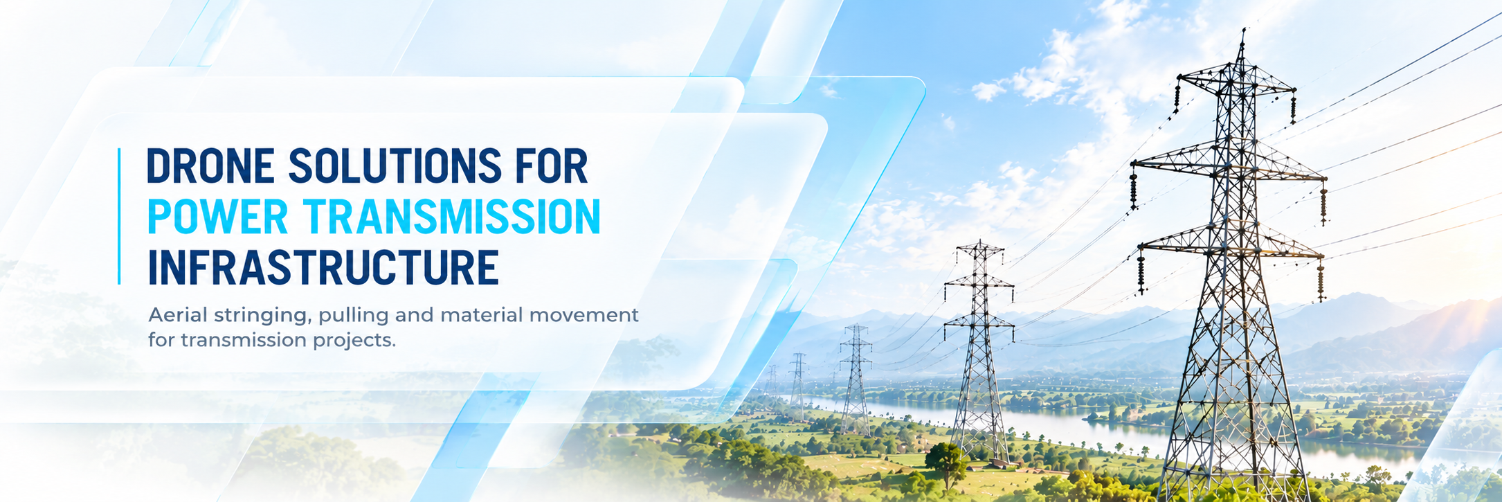 Drone solutions for the power transmission infrastructure — aerial stringing, pulling and material movement for transmission projects.